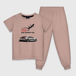 Пижама хлопковая детская Audi quattro Lizard, цвет: пыльно-розовый