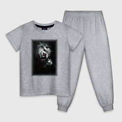 Пижама хлопковая детская Канеки Кен Токийский Гуль Ghoul, цвет: меланж