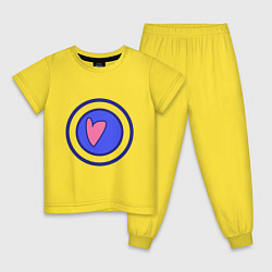 Детская пижама Сердце в круге с обводкой