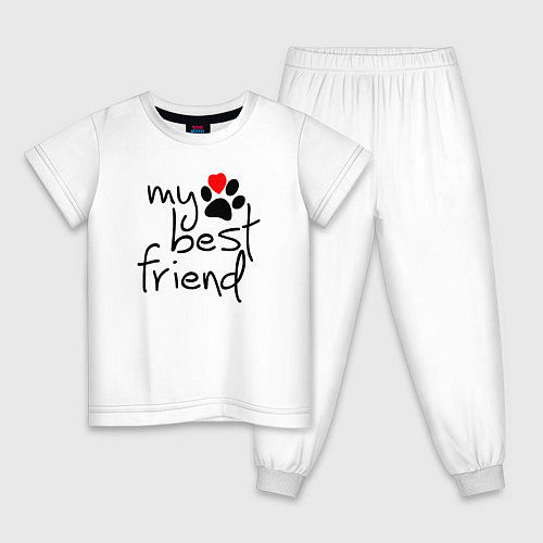 Детская пижама My best friend - Мой лучший друг / Белый – фото 1