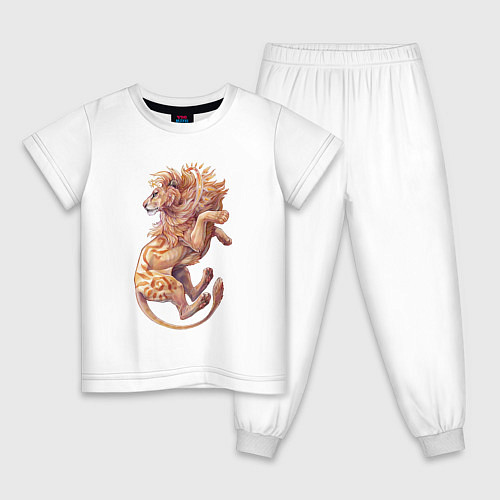 Детская пижама Солнечный лев / Белый – фото 1