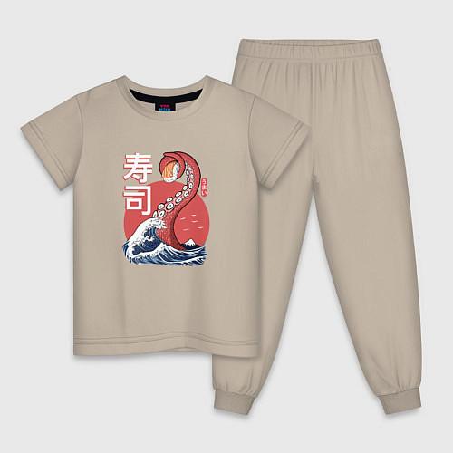 Детская пижама Kraken Kawaii Sushi / Миндальный – фото 1