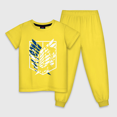 Детская пижама Образ лица Эрена attack on titan / Желтый – фото 1