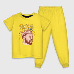 Пижама хлопковая детская Golden State Mind, цвет: желтый