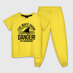 Детская пижама Danger No swiming Evil White Shark