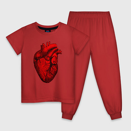 Детская пижама Сердце анатомическое / Красный – фото 1