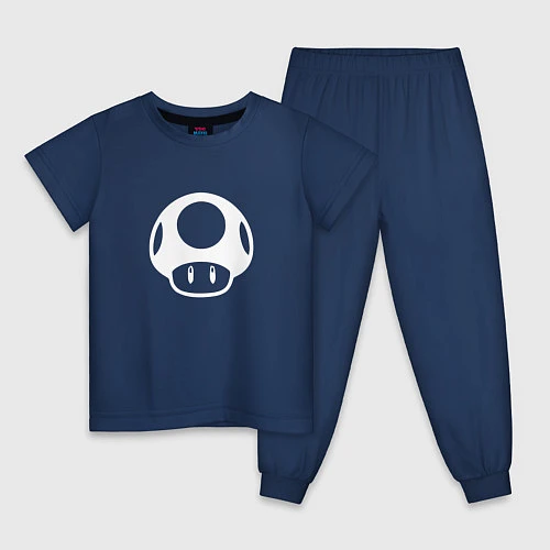 Детская пижама Грибок из Марио / Тёмно-синий – фото 1