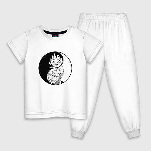 Детская пижама Луффи и Ророноа Зоро / Белый – фото 1