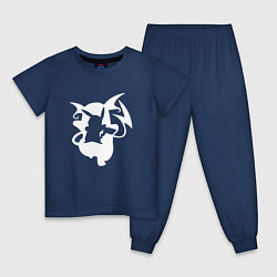 Пижама хлопковая детская Эволюция Пикачу, цвет: тёмно-синий