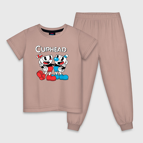 Детская пижама Cuphead Чашечки / Пыльно-розовый – фото 1