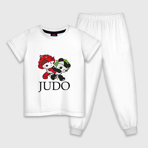Детская пижама ПАНДЫ ДЗЮДОИСТЫ PANDA JUDO / Белый – фото 1
