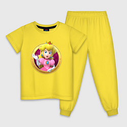 Пижама хлопковая детская Принцесса Персик Super Mario Video game, цвет: желтый