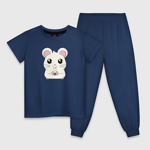 Детская пижама Мышонок с суши / Тёмно-синий – фото 1