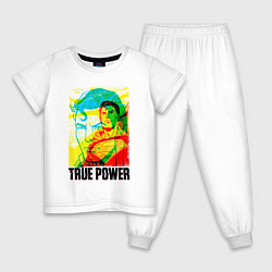 Пижама хлопковая детская True power!, цвет: белый