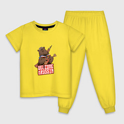 Пижама хлопковая детская Россия - Добро пожаловать, цвет: желтый