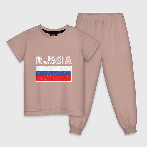 Детская пижама Russia - Россия / Пыльно-розовый – фото 1