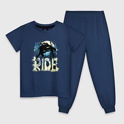 Пижама хлопковая детская Ride Ski, цвет: тёмно-синий