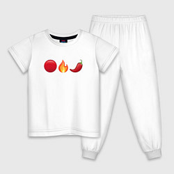 Пижама хлопковая детская Emoji RHCP, цвет: белый