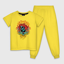Пижама хлопковая детская La muerte santa muerte, цвет: желтый