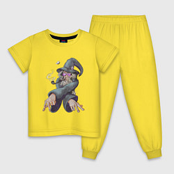 Пижама хлопковая детская Чародей тусовщик, цвет: желтый