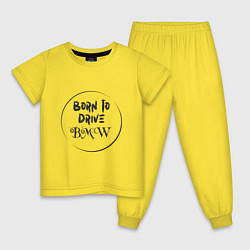 Пижама хлопковая детская Рожден водить BMW, цвет: желтый