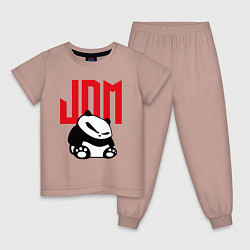 Пижама хлопковая детская JDM Panda Japan Симпатяга, цвет: пыльно-розовый