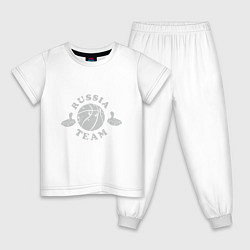 Пижама хлопковая детская Russian Basket, цвет: белый