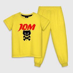 Пижама хлопковая детская JDM Bear Japan, цвет: желтый