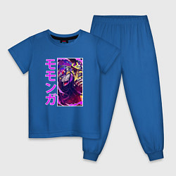Пижама хлопковая детская Великий Момонга, цвет: синий
