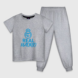 Пижама хлопковая детская Real Madrid Football, цвет: меланж