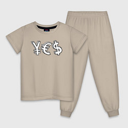 Детская пижама YES юань, евро, доллар