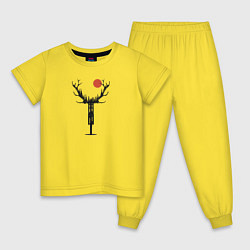 Пижама хлопковая детская Рогатый велик, цвет: желтый