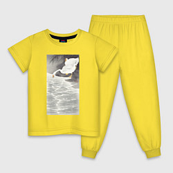 Пижама хлопковая детская Geese on the Shore - Японские мотивы, цвет: желтый
