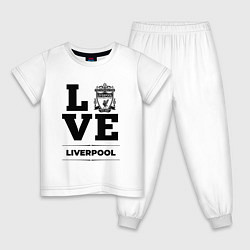 Пижама хлопковая детская Liverpool Love Классика, цвет: белый