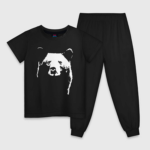 Детская пижама Медвежий лик / Черный – фото 1
