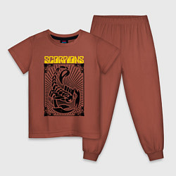 Пижама хлопковая детская Scorpions - Rock Believer, цвет: кирпичный