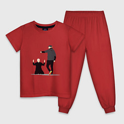 Пижама хлопковая детская Клопп - Моуриньо, цвет: красный