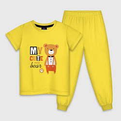 Пижама хлопковая детская МОЙ МИЛЫЙ МИШКА MY CUTE BEAR, цвет: желтый