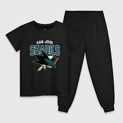 Пижама хлопковая детская SAN JOSE SHARKS NHL, цвет: черный