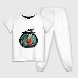 Пижама хлопковая детская Хорнет и ткачи, цвет: белый