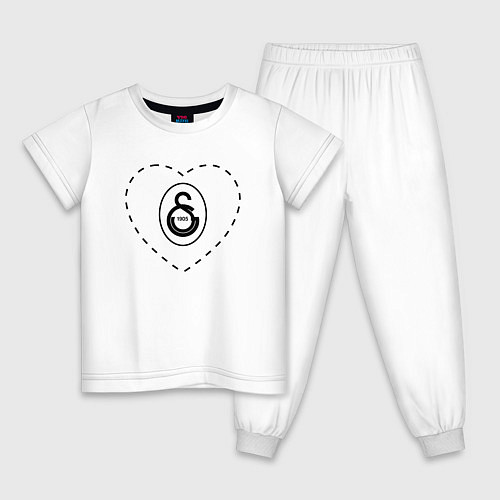 Детская пижама Лого Galatasaray в сердечке / Белый – фото 1