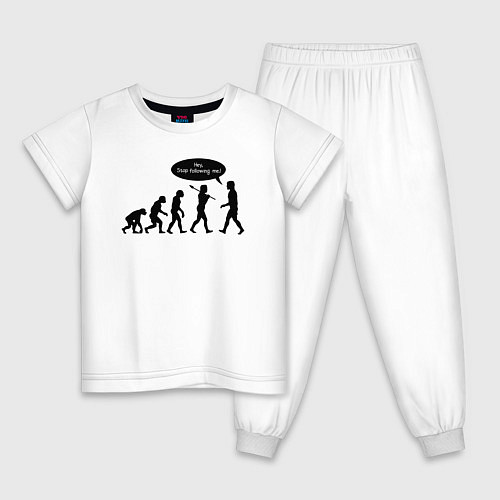 Детская пижама Хватит ходить за мной эволюция / Белый – фото 1