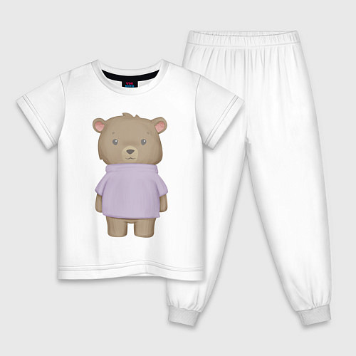 Детская пижама Милый Медвежонок В Кофте / Белый – фото 1