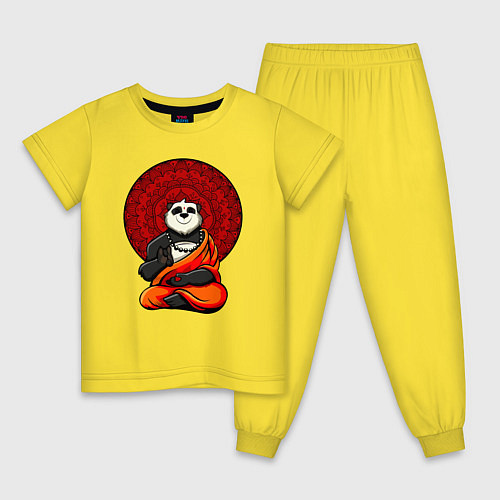 Детская пижама Медитация панды Дзен / Желтый – фото 1