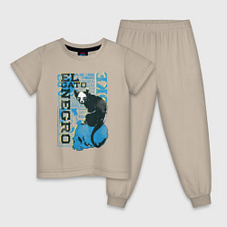 Детская пижама Футболка с изображением черепа кошки