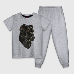 Пижама хлопковая детская Портрет Кане-корсо, цвет: меланж