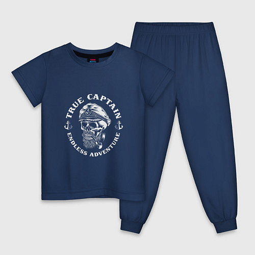 Детская пижама Настоящий Капитан / Тёмно-синий – фото 1