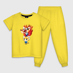 Пижама хлопковая детская Внутри Рэцуко Aggretsuko, цвет: желтый