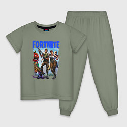 Пижама хлопковая детская FORTNITE ПЕРСОНАЖИ ИГРЫ, цвет: авокадо