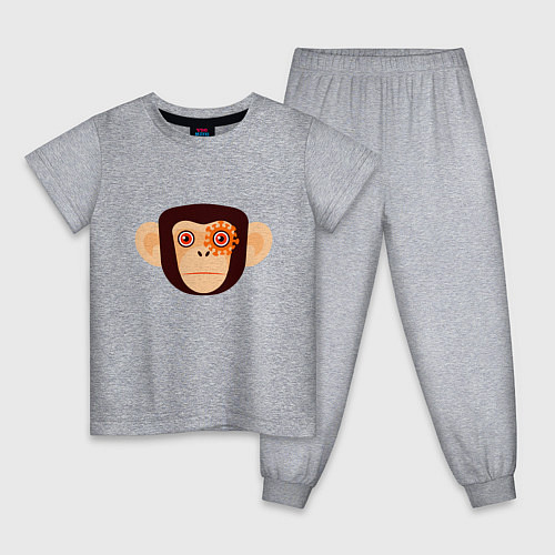 Детская пижама Злая кибер обезьяна / Меланж – фото 1